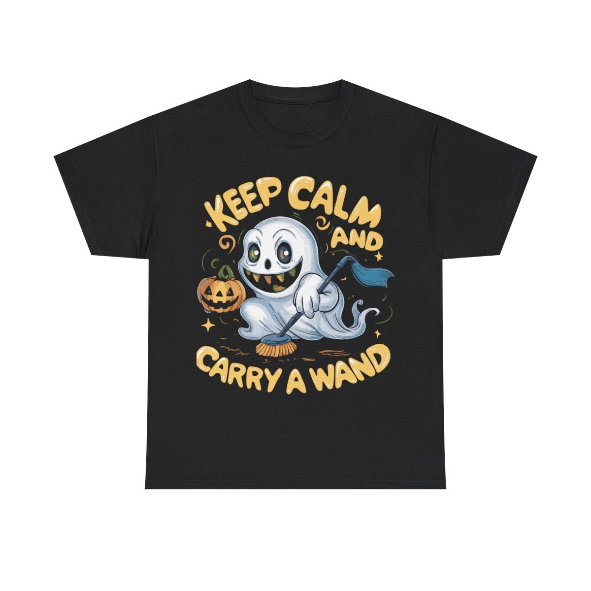 Black Keep Calm Wand Tee - MindPrinter