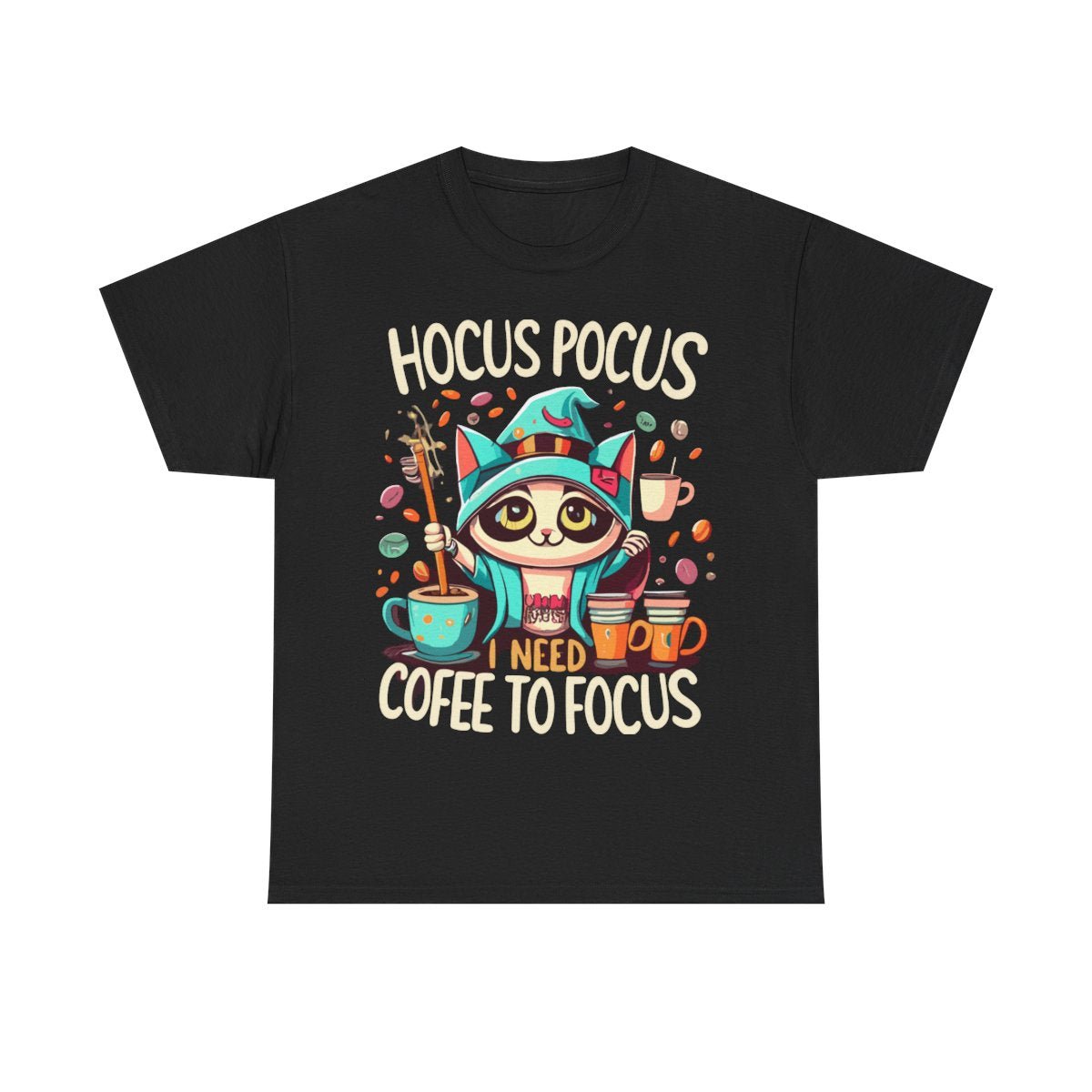 Hocus Pocus Coffee Cat Tee - MindPrinter