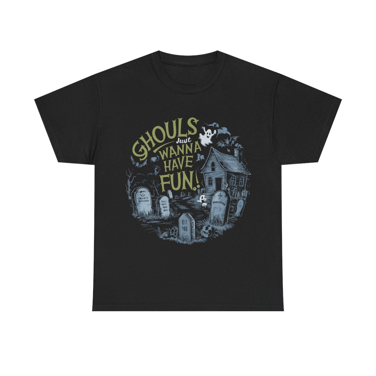 Spooky Ghouls Black Tee - MindPrinter