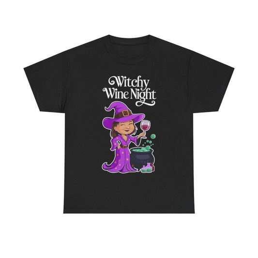 Witchy Wine Night Black Tee - MindPrinter